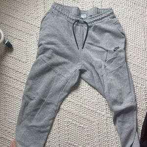 Nike Kids Light Gray Jogger Sweatpants with Black Drawstring